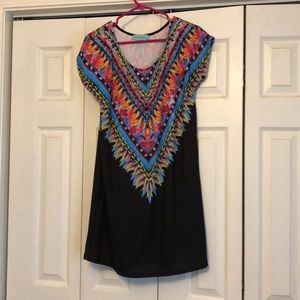 Black Feather pattern dress